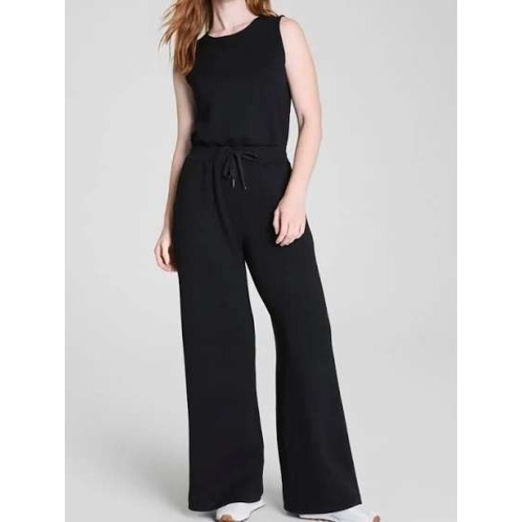 SPANX Pants - Spanx AirEssentials Sleeveless Jumpsuit Very Black Wide Leg Large 31" inseam